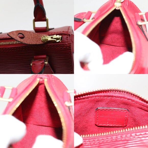 LOUIS VUITTON Epi Mini Speedy Hand Bag SPO 2way Red LV Auth 56797SM - Picture 13 of 15